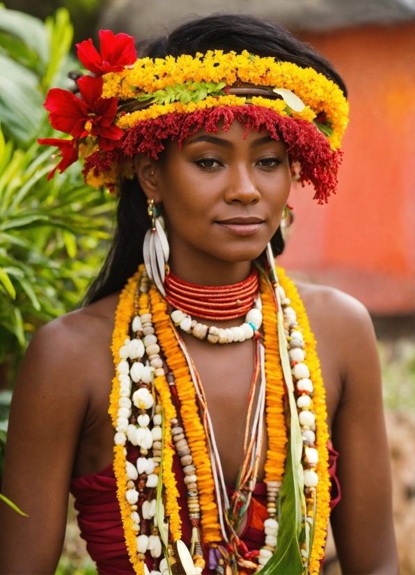 Photograph, Green, Flower, Human, Orange, Temple