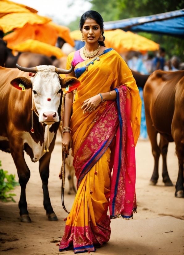 Working Animal, Temple, Mammal, Sari, Smile, Landscape