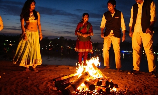 Sky, Cloud, Light, People In Nature, Bonfire, Flash Photography