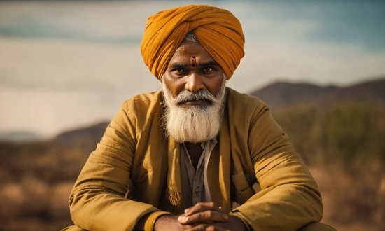 Head, Eye, Beard, Facial Hair, Turban, Landscape