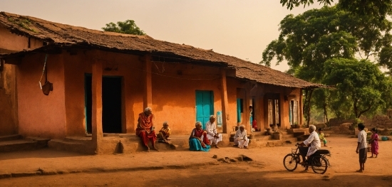 Wheel, Tire, Bicycle, Building, Sky, House