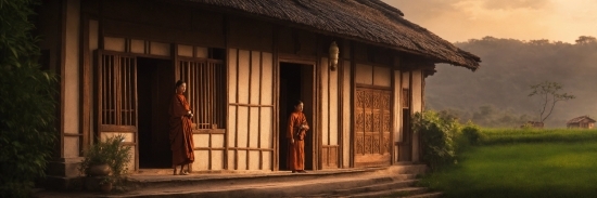 Building, Door, Plant, Wood, House, Tints And Shades