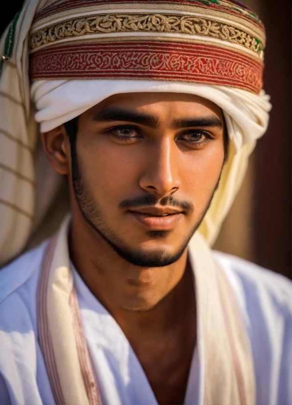 Forehead, Eye, Headgear, Facial Hair, Turban, Uniform