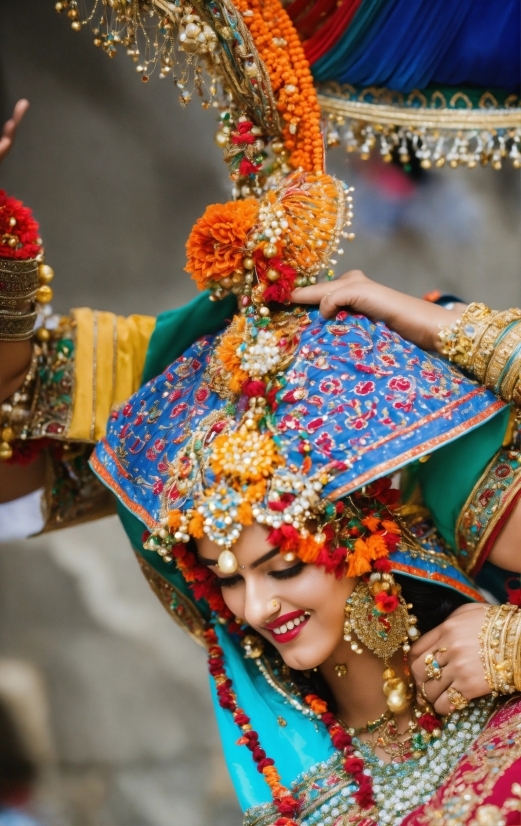 Photograph, Human, Temple, Fashion, Headgear, Happy