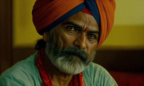 Forehead, Eye, Organ, Turban, Wrinkle, Facial Hair