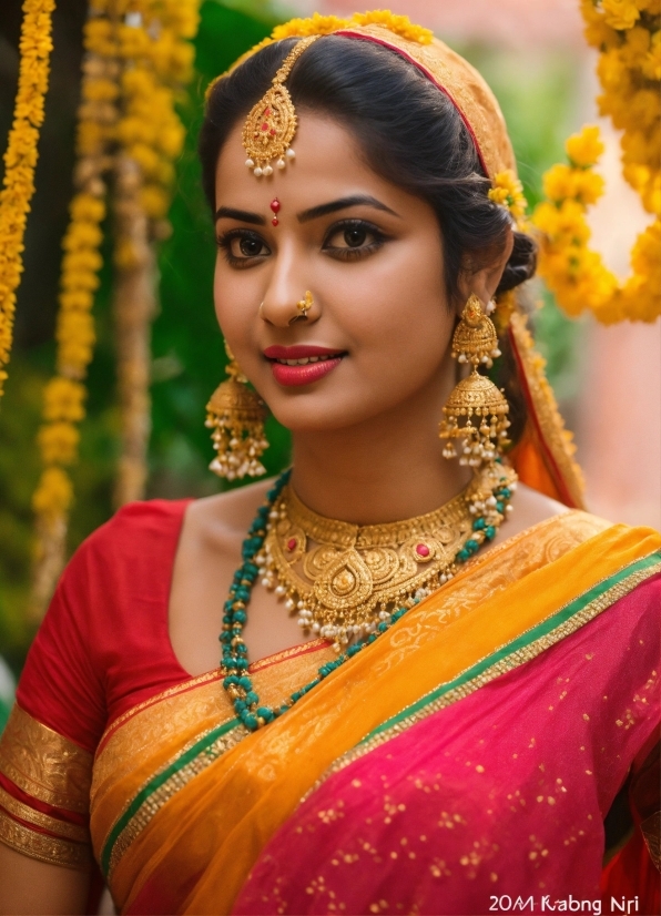 Smile, Photograph, Sari, Temple, Bride, Happy