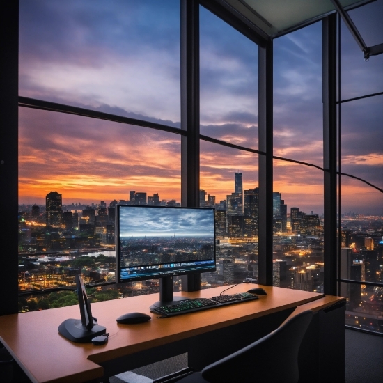 Cloud, Sky, Building, Table, Computer, Property