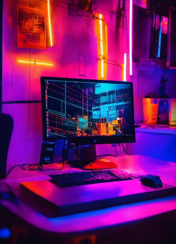 Computer, Personal Computer, Computer Keyboard, Purple, Peripheral, Entertainment