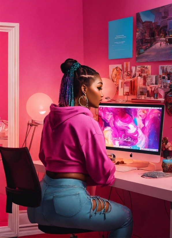 Computer, Personal Computer, Purple, Computer Monitor, Fashion, Computer Keyboard