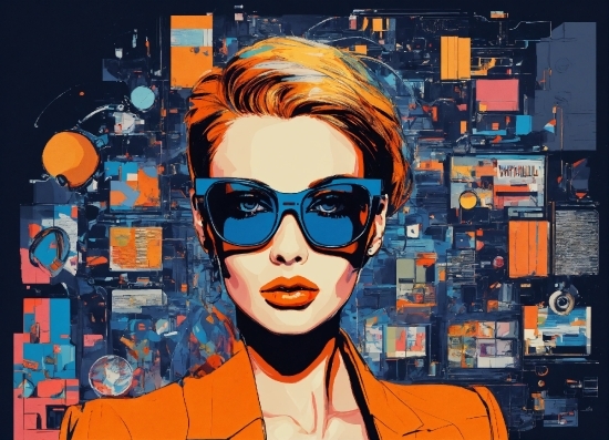 Orange, Eyewear, Cool, Art, Font, Painting