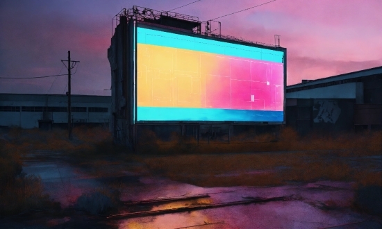 Sky, Billboard, Rectangle, Cloud, Dusk, Electricity