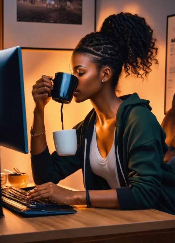 Table, Computer, Personal Computer, Desk, Cornrows, Audio Equipment