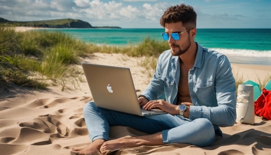 Jeans, Computer, Cloud, Personal Computer, Laptop, Sky