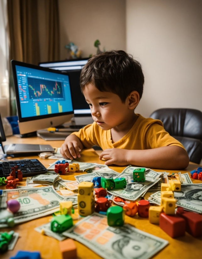 Table, Computer, Orange, Toy, Sharing, Personal Computer