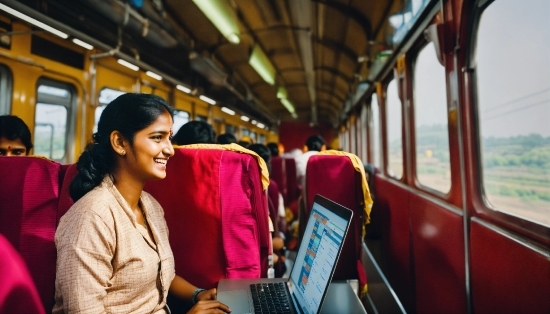 Smile, Computer, Train, Laptop, Personal Computer, Vehicle