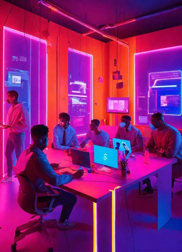 Computer, Personal Computer, Table, Laptop, Furniture, Purple