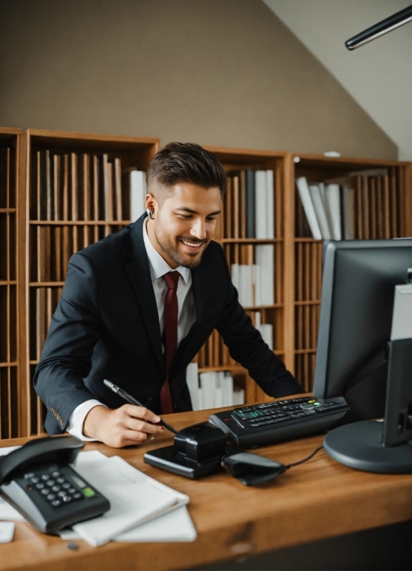 Table, Computer, Arm, Personal Computer, Smile, Peripheral