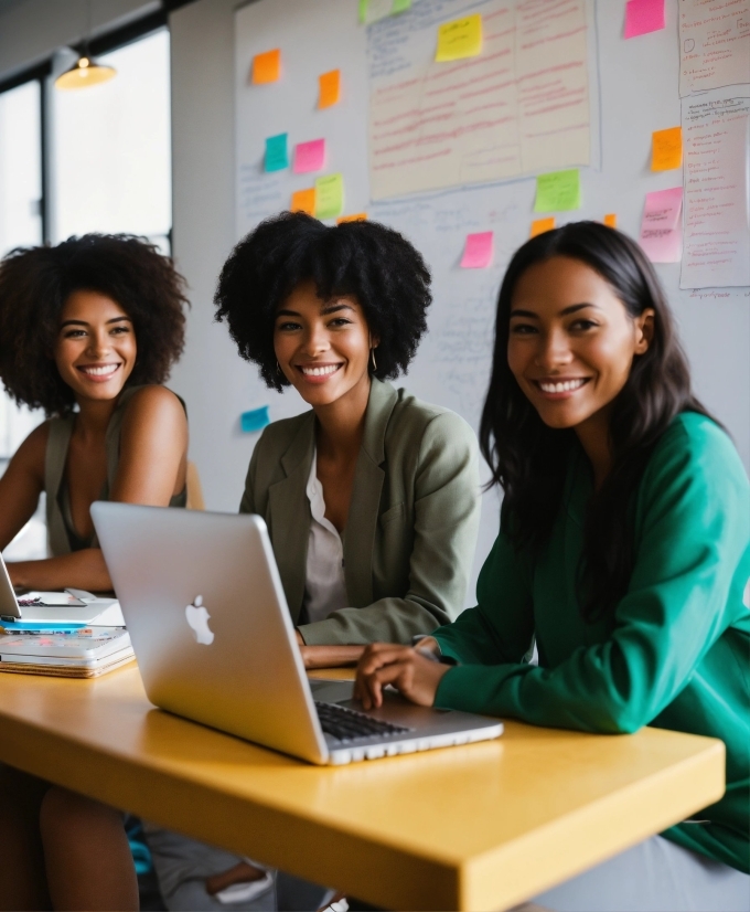 Smile, Computer, Table, Personal Computer, Laptop, Post-it Note