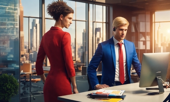 Table, Furniture, Sleeve, Tie, Computer, Window