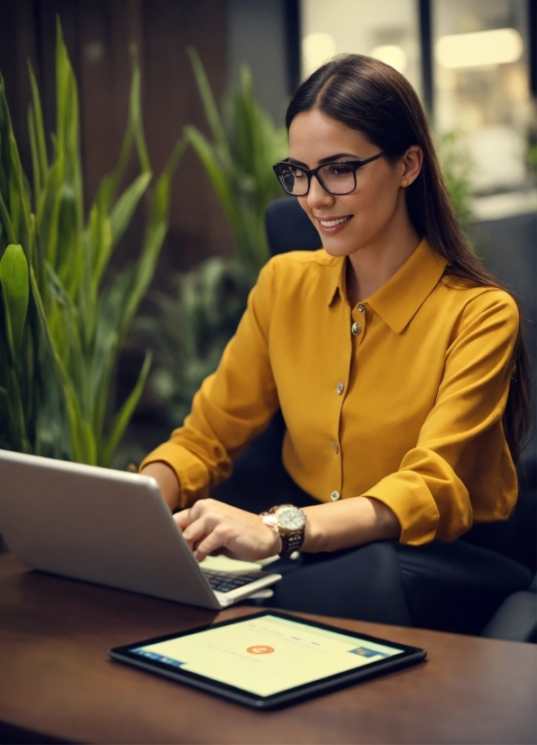 Glasses, Watch, Smile, Computer, Laptop, Vision Care