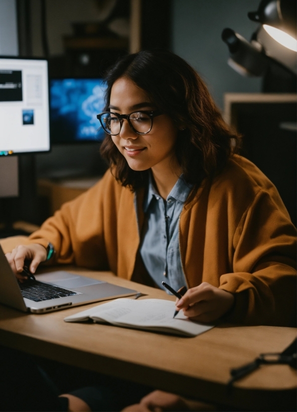 Glasses, Smile, Computer, Personal Computer, Laptop, Vision Care