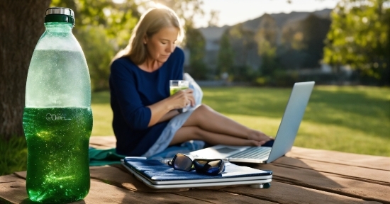 Computer, Laptop, Personal Computer, Liquid, Netbook, Bottle