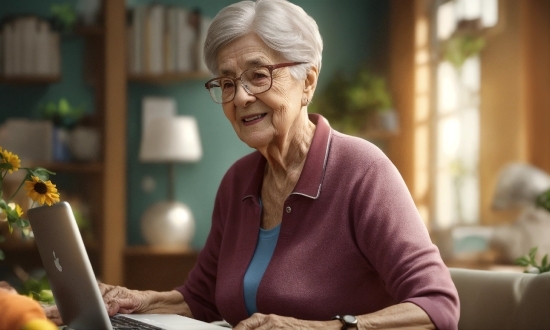 Glasses, Watch, Smile, Computer, Laptop, Personal Computer