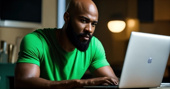 Computer, Personal Computer, Laptop, Beard, Netbook, T-shirt