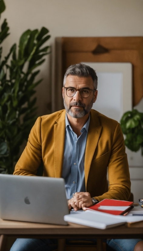 Glasses, Laptop, Plant, Computer, Personal Computer, Houseplant