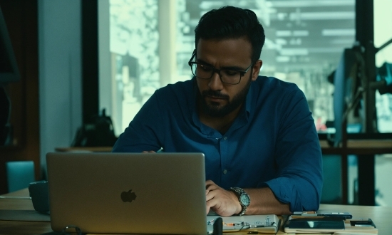 Glasses, Computer, Watch, Laptop, Personal Computer, Table