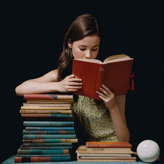 Hair, Book, Publication, Wood, Table, Eyelash