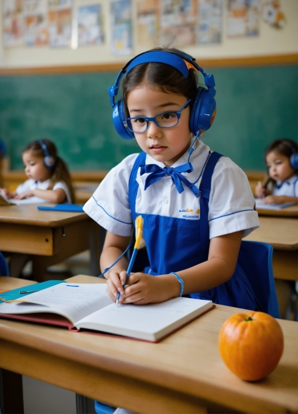 Table, Desk, Chair, T-shirt, Child, Pumpkin