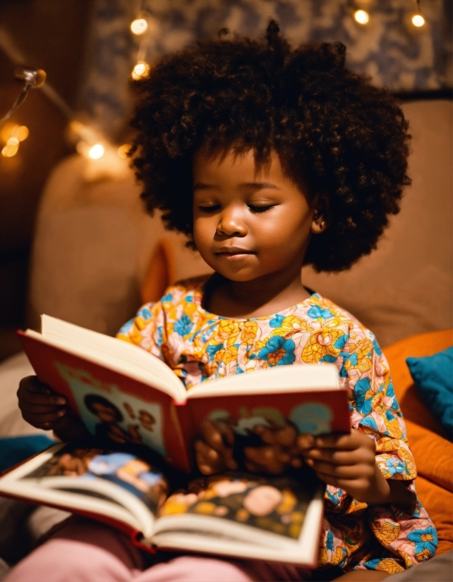 Head, Jheri Curl, Afro, Happy, Book, Fun