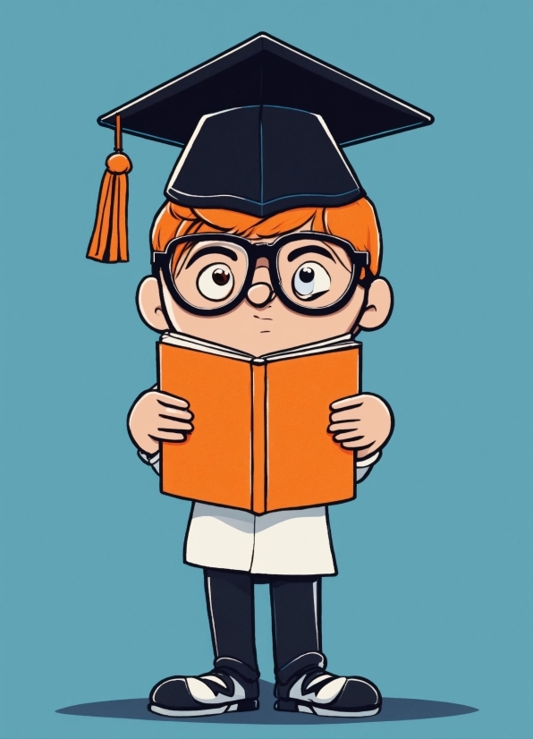 Hair, Head, Cartoon, Mortarboard, Gesture, Art