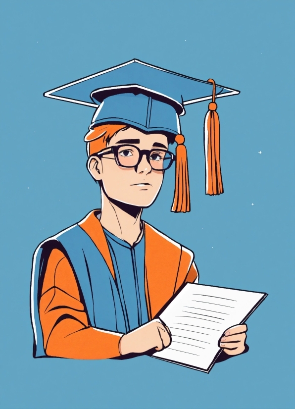 Gesture, Vision Care, Mortarboard, Illustration, Eyewear, Job