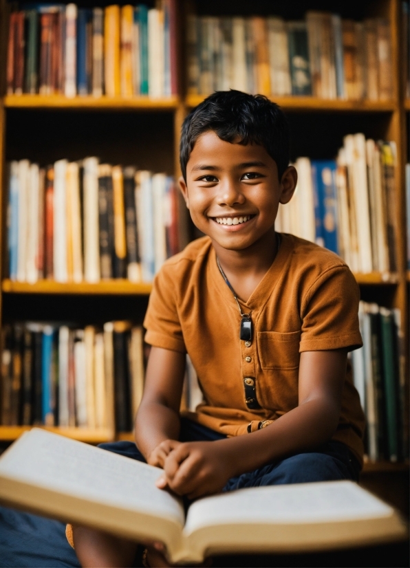 Smile, Bookcase, Book, Shelf, Publication, Shelving