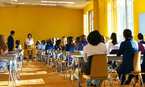 Chair, Table, Event, Youth, T-shirt, Hall