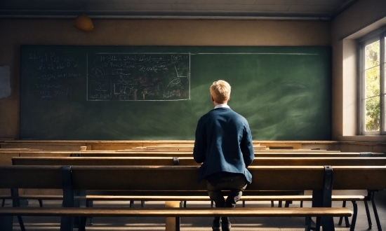 Handwriting, Window, Blackboard, Bench, Chalk, Event