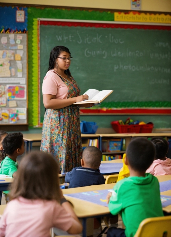 Green, Table, Chair, Adaptation, Teacher, T-shirt