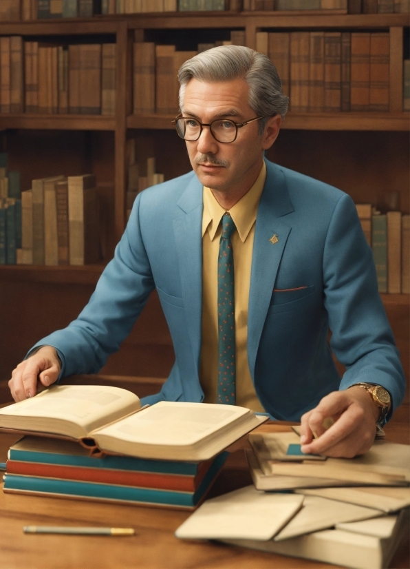 Glasses, Furniture, Microphone, Table, Book, Shelf