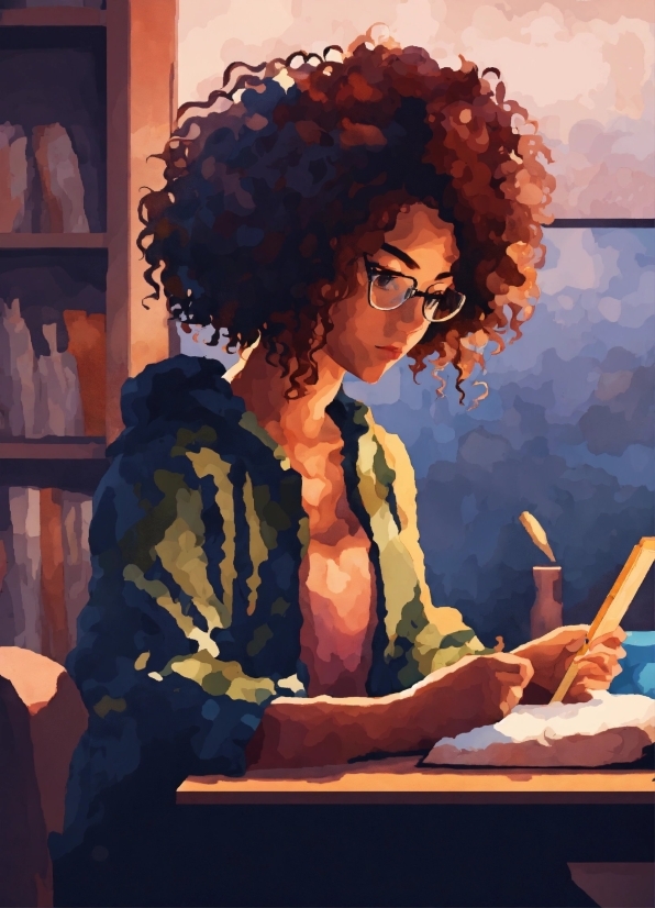 Glasses, Jheri Curl, Art, Artist, Painting, Afro