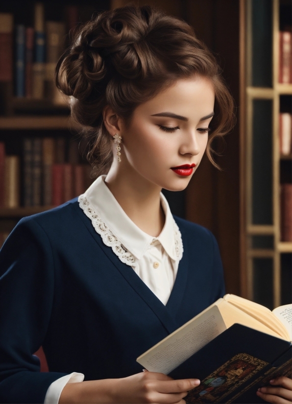 Lip, Bookcase, Shelf, Sleeve, Lipstick, Eyelash