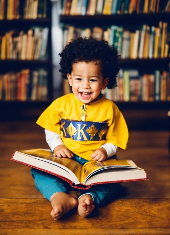 Smile, Book, Bookcase, Shelf, Publication, Standing