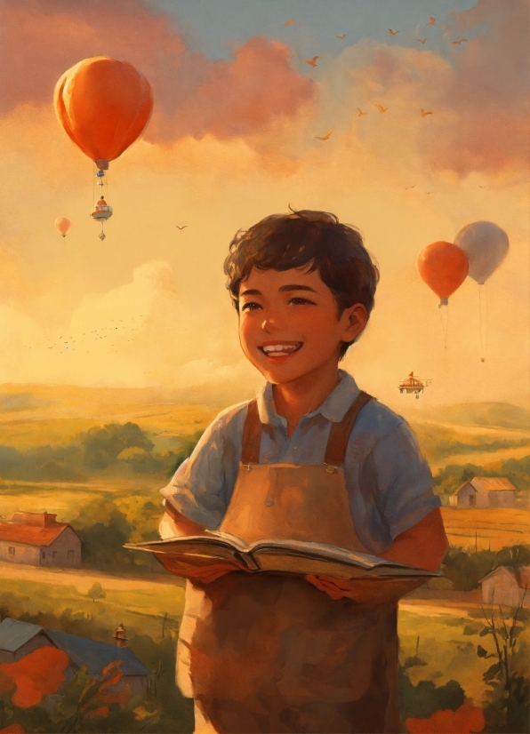 Cloud, Aerostat, Smile, Sky, Hot Air Ballooning, Facial Expression