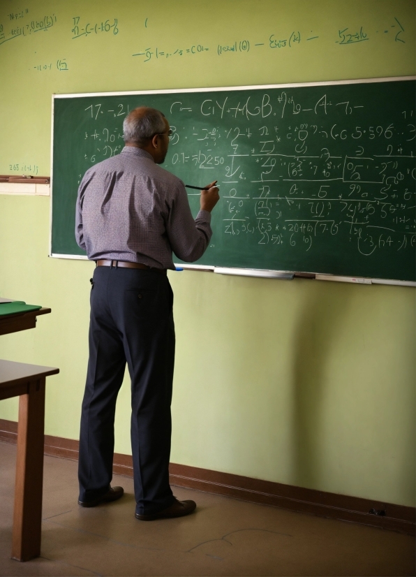 Handwriting, Teacher, Blackboard, Font, Chalk, Table