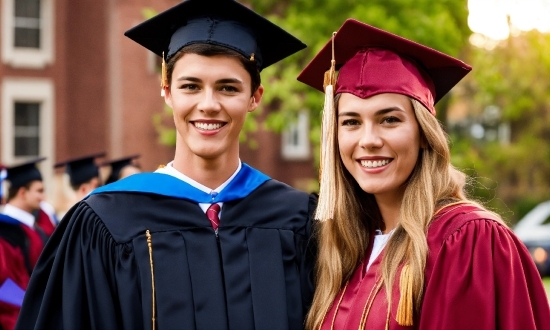 Clothing, Smile, Outerwear, Facial Expression, Mortarboard, Scholar