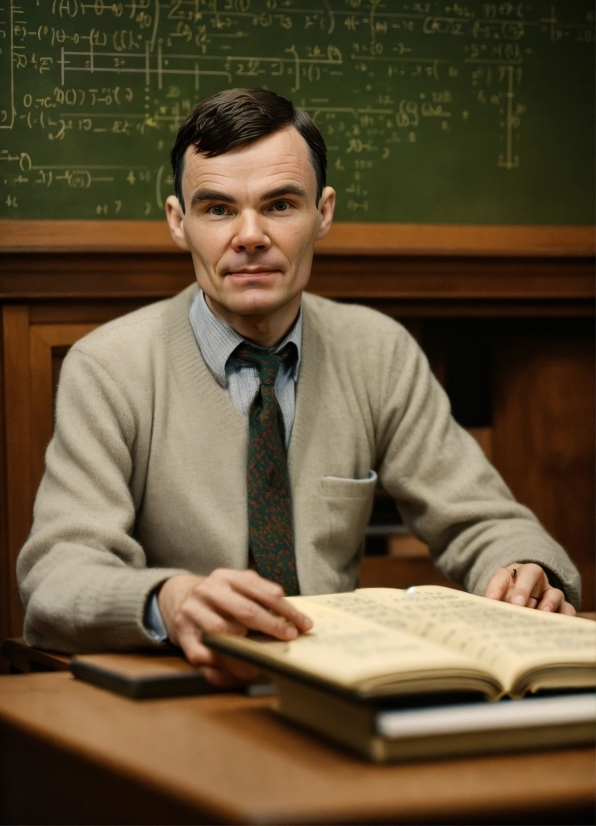 Glasses, Tie, Table, Microphone, Book, White-collar Worker