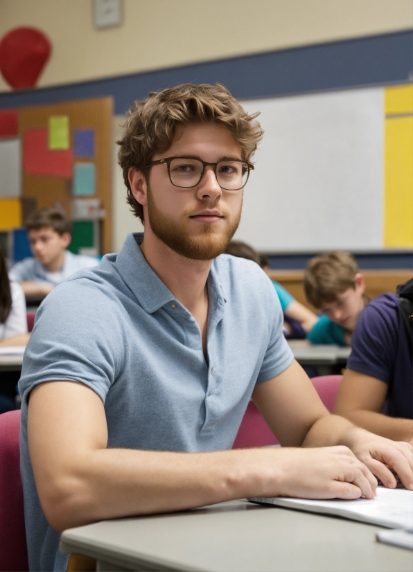 Glasses, Hairstyle, Vision Care, Table, Chair, Fun