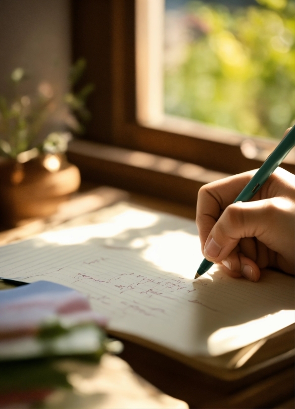 Plant, Gesture, Window, Handwriting, Office Supplies, Finger