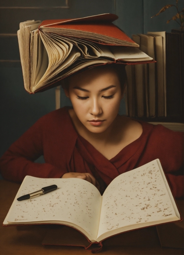 Handwriting, Book, Eyelash, Wood, Publication, Hat